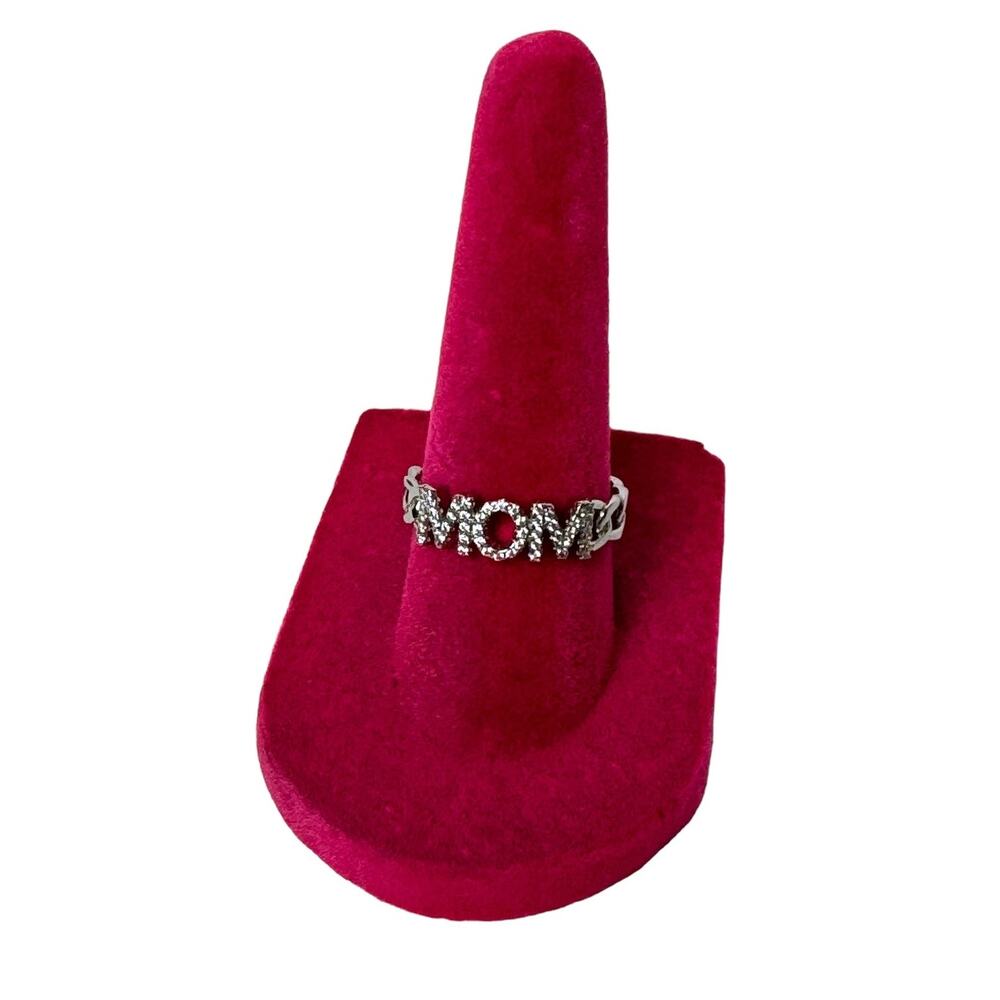 MOM Ring 925 Sterling Silver with Cubic Zirconia size 7